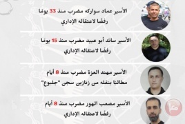4 أسرى يواصلون إضرابهم المفتوح عن الطعام