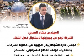  العُمري: شركة الكهرباء ترفع من جهوزيتها لاستقبال الشتاء