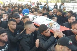 تشييع جثمان الشهيد الفتى أحمد شحادة في نابلس