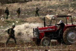 جبر الاحتلال مزارعين على مغادرة أراضيهم في المغير شمال شرق رام الله