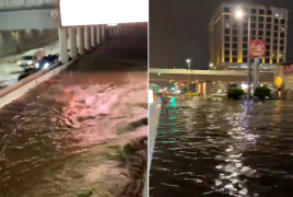 غرق نفق السبعين في جدة بسبب السيول بالسعودية.