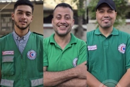 استشهاد ثلاثة مسعفين بقصف الاحتلال على غزة