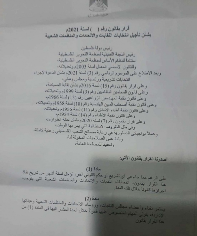 الرئيس يؤجل انتخابات النقابات والاتحادات