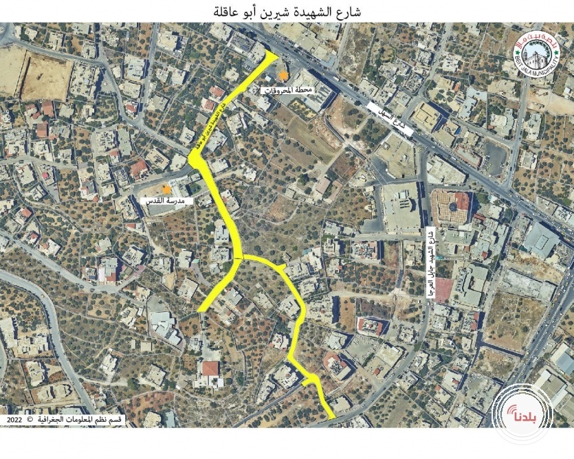 خارطة الشارع المذكور اعلاه