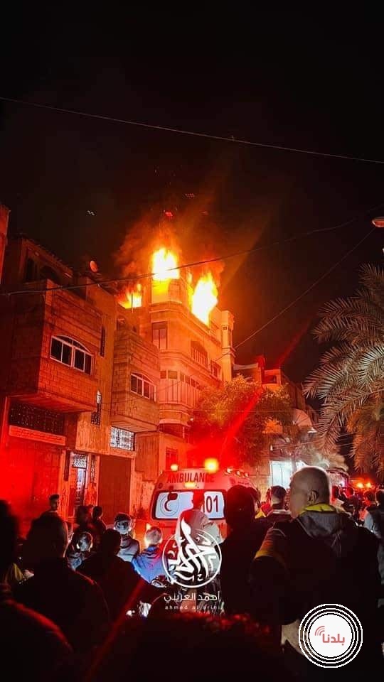 فاجعة في غزة - مصرع 21 شخصا بينهم أطفال في حريق ببناية سكنية