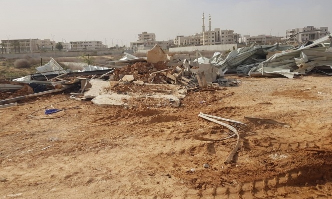 هدم في رهط، اليوم (تصوير راديو صوت النقب)