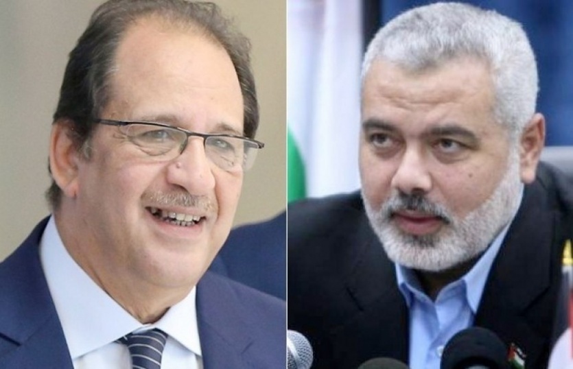 إسماعيل هنية رئيس المكتب السياسي لحركة حماس واللواء عباس كامل وزير المخابرات المصرية