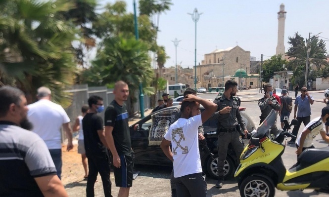 مكان الجريمة في اللد (تصوير الإسعاف)