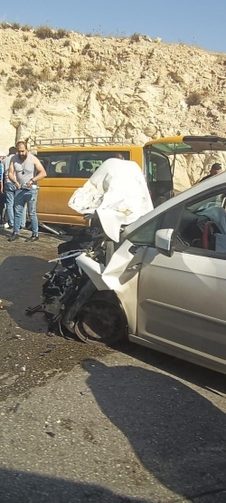 حادث سير على طريق واد النار شرق بيت لحم 