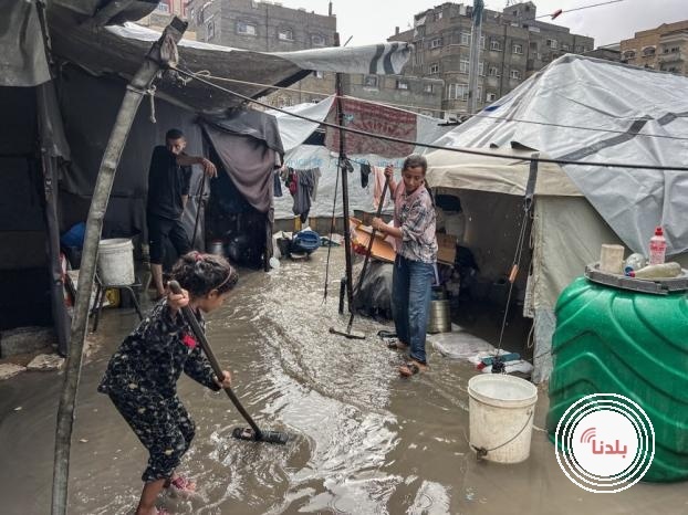 انجراف 7 آلاف خيمة بغزة خلال يومين بفعل المنخفض الجوي