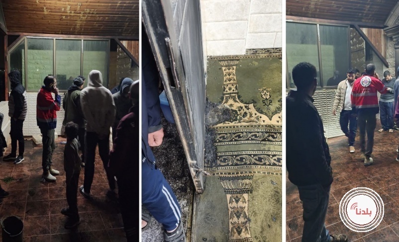 مستوطنون يحرقون مسجدا في قرية مادما جنوب نابلس